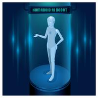 AI Humanoid Vrouwelijke robot vector