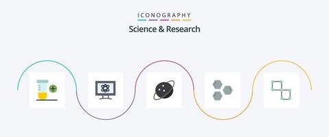 wetenschap vlak 5 icoon pak inclusief wetenschap. gebonden. Saturnus. ruimte. wetenschap vector