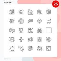 25 thematisch vector lijnen en bewerkbare symbolen van financiën zoom camera zoeken zomer bewerkbare vector ontwerp elementen