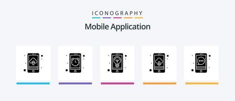 mobiel toepassing glyph 5 icoon pak inclusief bubbel. sollicitatie. wolk computergebruik. app. creatief pictogrammen ontwerp vector