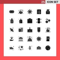reeks van 25 modern ui pictogrammen symbolen tekens voor mail kever bloem telefoon boek bewerkbare vector ontwerp elementen