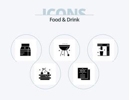voedsel en drinken glyph icoon pak 5 icoon ontwerp. voedsel. barbecueën. restaurant. barbecue. sap vector