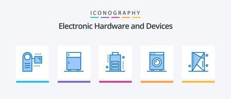 apparaten blauw 5 icoon pak inclusief hardware. elektronisch. apparatuur. elektrisch. apparaten. creatief pictogrammen ontwerp vector