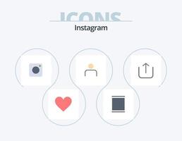 instagram vlak icoon pak 5 icoon ontwerp. instagram. stelt. camera. profiel. instagram vector