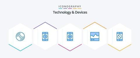 apparaten 25 blauw icoon pak inclusief domein. elektronica. telefoon. bijv. Speel vector