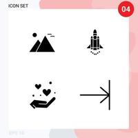 voorraad vector icoon pak van 4 lijn tekens en symbolen voor Egypte hart piramide lancering liefde bewerkbare vector ontwerp elementen
