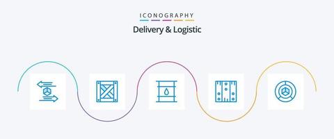 levering en logistiek blauw 5 icoon pak inclusief voorraad. levering. doos. levering vector