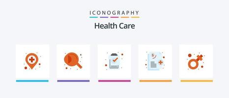 Gezondheid zorg vlak 5 icoon pak inclusief geslacht. afvoer. medisch. Gezondheid. creatief pictogrammen ontwerp vector