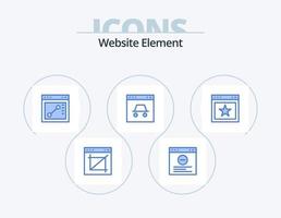 website element blauw icoon pak 5 icoon ontwerp. bladwijzer. website. browser. veiligheid. bladzijde vector
