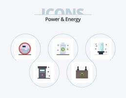 macht en energie vlak icoon pak 5 icoon ontwerp. energie. accu. elektriciteit. stroom. energie vector