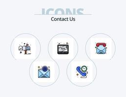 contact ons lijn gevulde icoon pak 5 icoon ontwerp. . telefoon. hoofd telefoon. communicatie. tijd vector