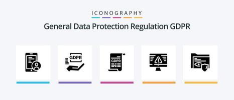 gdpr glyph 5 icoon pak inclusief veiligheid . hand- . algemeen gegevens bescherming. het formulier. creatief pictogrammen ontwerp vector