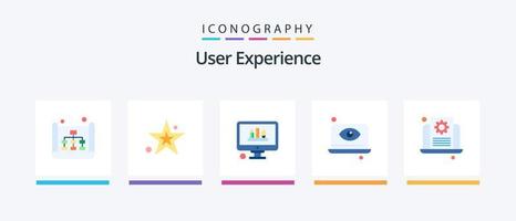 gebruiker ervaring vlak 5 icoon pak inclusief ontwikkeling. oog. Bewerk hulpmiddelen. laptop. laptop. creatief pictogrammen ontwerp vector