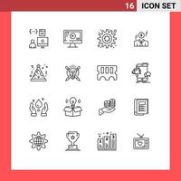 voorraad vector icoon pak van 16 lijn tekens en symbolen voor partij geld muziek- Mens zakenman bewerkbare vector ontwerp elementen
