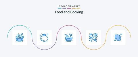 voedsel blauw 5 icoon pak inclusief . citroen. keuken. voedsel. aardappel vector