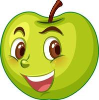 Apple stripfiguur met gezichtsuitdrukking vector