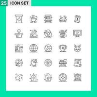 voorraad vector icoon pak van 25 lijn tekens en symbolen voor fabriek liefde kabinet uitnodiging zon bewerkbare vector ontwerp elementen