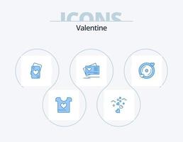 Valentijn blauw icoon pak 5 icoon ontwerp. . bruiloft. kaart. hart. schijf vector