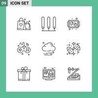 9 gebruiker koppel schets pak van modern tekens en symbolen van nacht Wifi koekjes dingen internet bewerkbare vector ontwerp elementen