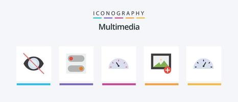 multimedia vlak 5 icoon pak inclusief . snelheid. prestatie. dashboard. creatief pictogrammen ontwerp vector