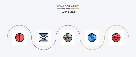 huid lijn gevulde vlak 5 icoon pak inclusief huid. huid. dermatologie. droog huid. huid vector