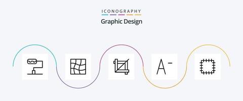 ontwerp lijn 5 icoon pak inclusief . lettertype. vector