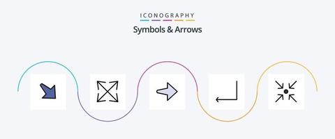 symbolen en pijlen lijn gevulde vlak 5 icoon pak inclusief . pijl. ineenstorting vector