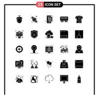 universeel icoon symbolen groep van 25 modern solide glyphs van elektronisch kleding betaling kleding spoorweg bewerkbare vector ontwerp elementen