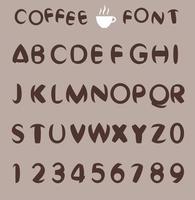 koffie lettertype voor café vector