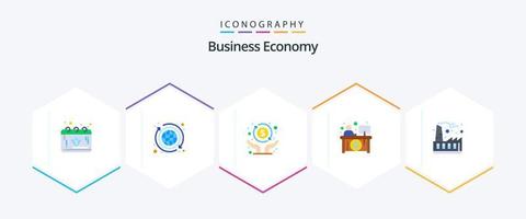 economie 25 vlak icoon pak inclusief economie. financiën. geld. economie. onafhankelijkheid vector