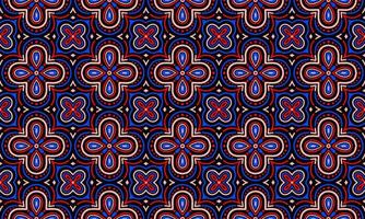 etnisch abstract achtergrond schattig rood blauw zwart bloem meetkundig tribal volk motief Arabisch oosters inheems patroon traditioneel ontwerp tapijt behang kleding kleding stof omhulsel afdrukken batik volk vector