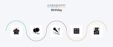 verjaardag glyph 5 icoon pak inclusief verjaardag. proost. verjaardag. viering. alcohol vector