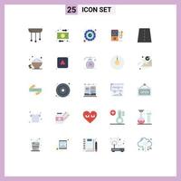 universeel icoon symbolen groep van 25 modern vlak kleuren van brug hart geld liefde uitrusting bewerkbare vector ontwerp elementen
