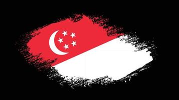 hand- verf Singapore grunge vlag vector