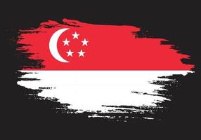 inkt spatten borstel beroerte Singapore vlag vector