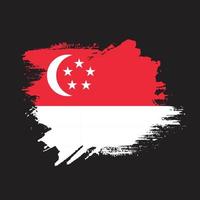 inkt borstel beroerte Singapore vlag vector
