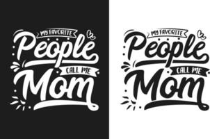 hand- getrokken belettering mam typografie ontwerp met bloemen element kan worden gebruikt Aan mok, t-shirt vector