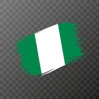 Nigeria nationaal vlag. grunge borstel hartinfarct. vector