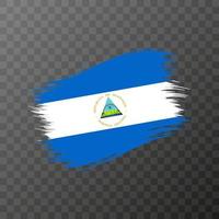 Nicaragua nationaal vlag. grunge borstel hartinfarct. vector