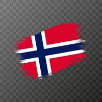Noorwegen nationaal vlag. grunge borstel hartinfarct. vector