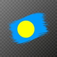 Palau nationaal vlag. grunge borstel hartinfarct. vector