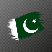 Pakistan nationaal vlag. grunge borstel hartinfarct. vector