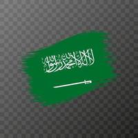 saudi Arabië nationaal vlag. grunge borstel hartinfarct. vector