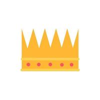 kroon van koning icoon. koningin gouden tiara. middeleeuws attribuut van monarch. symbool van succes en zege, onderscheidingen. vlak tekenfilm vector