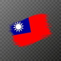 Taiwan nationaal vlag. grunge borstel hartinfarct. vector