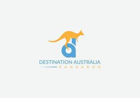 bestemming Australië kangoeroe abstract d een brief embleem modern logo ontwerp vector