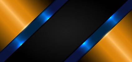abstract banner ontwerpsjabloon oranje en blauw elegant met verlichtingseffect op donkere achtergrond en textuur. technologie stijl. vector