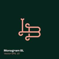 monogram logo bl vector