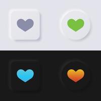 hart icoon set, veelkleurig neumorfisme knop zacht ui ontwerp voor web ontwerp, toepassing ui en meer, icoon set, knop, vector. vector