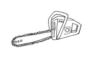 tekening elektrisch kettingzaag illustratie. hand- getrokken vector elektrisch keten zag geïsoleerd.